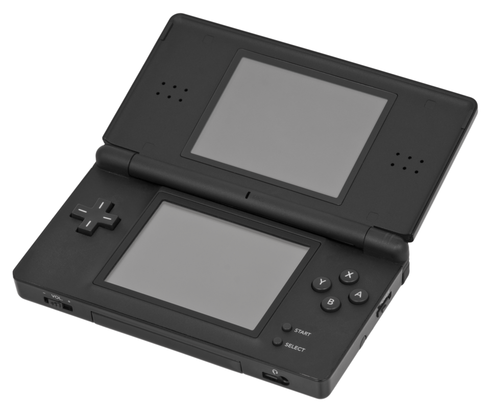 Nintendo DS Lite preto aberto